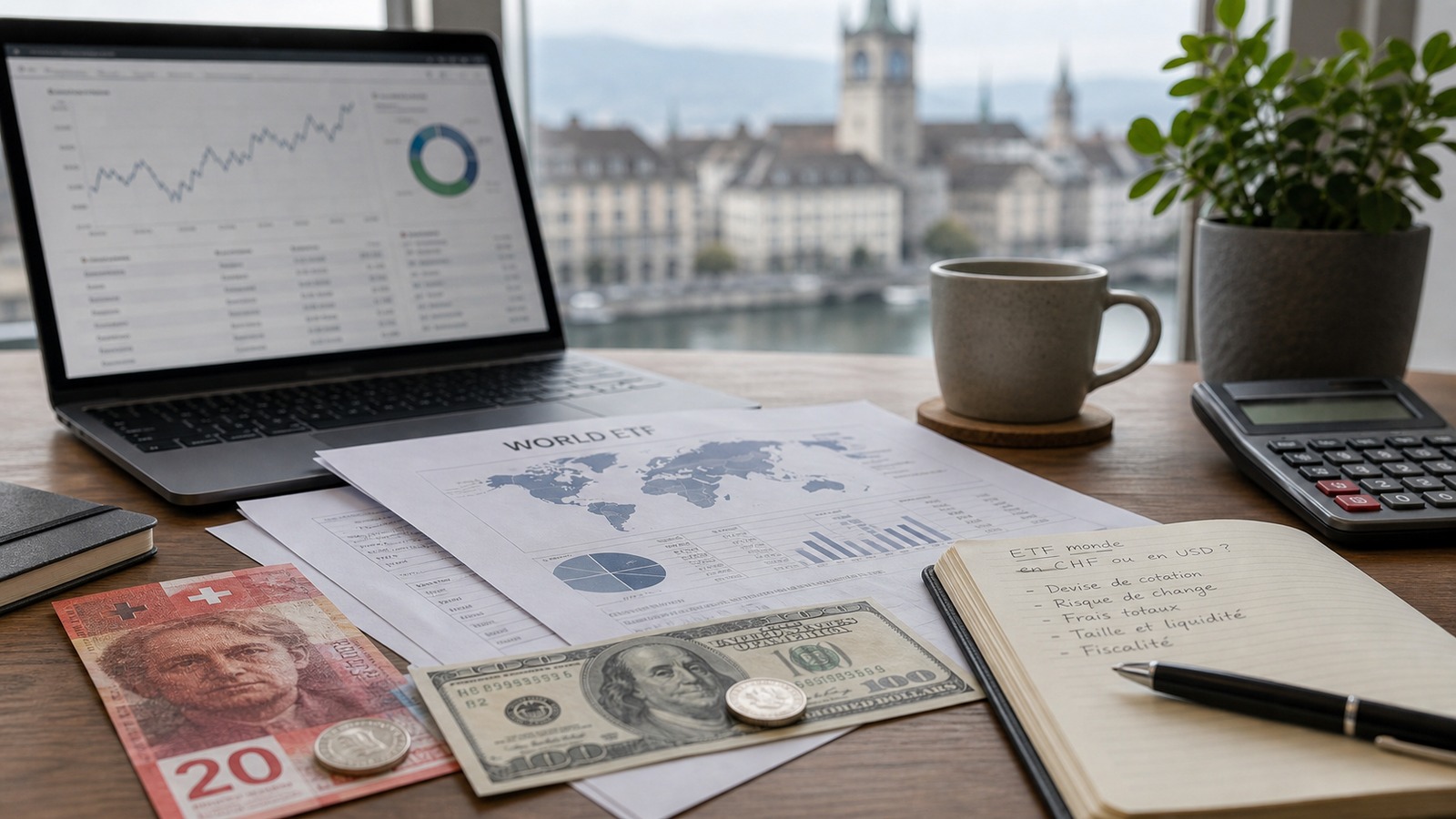 ETF monde cote en CHF ou en USD: ce qui change vraiment